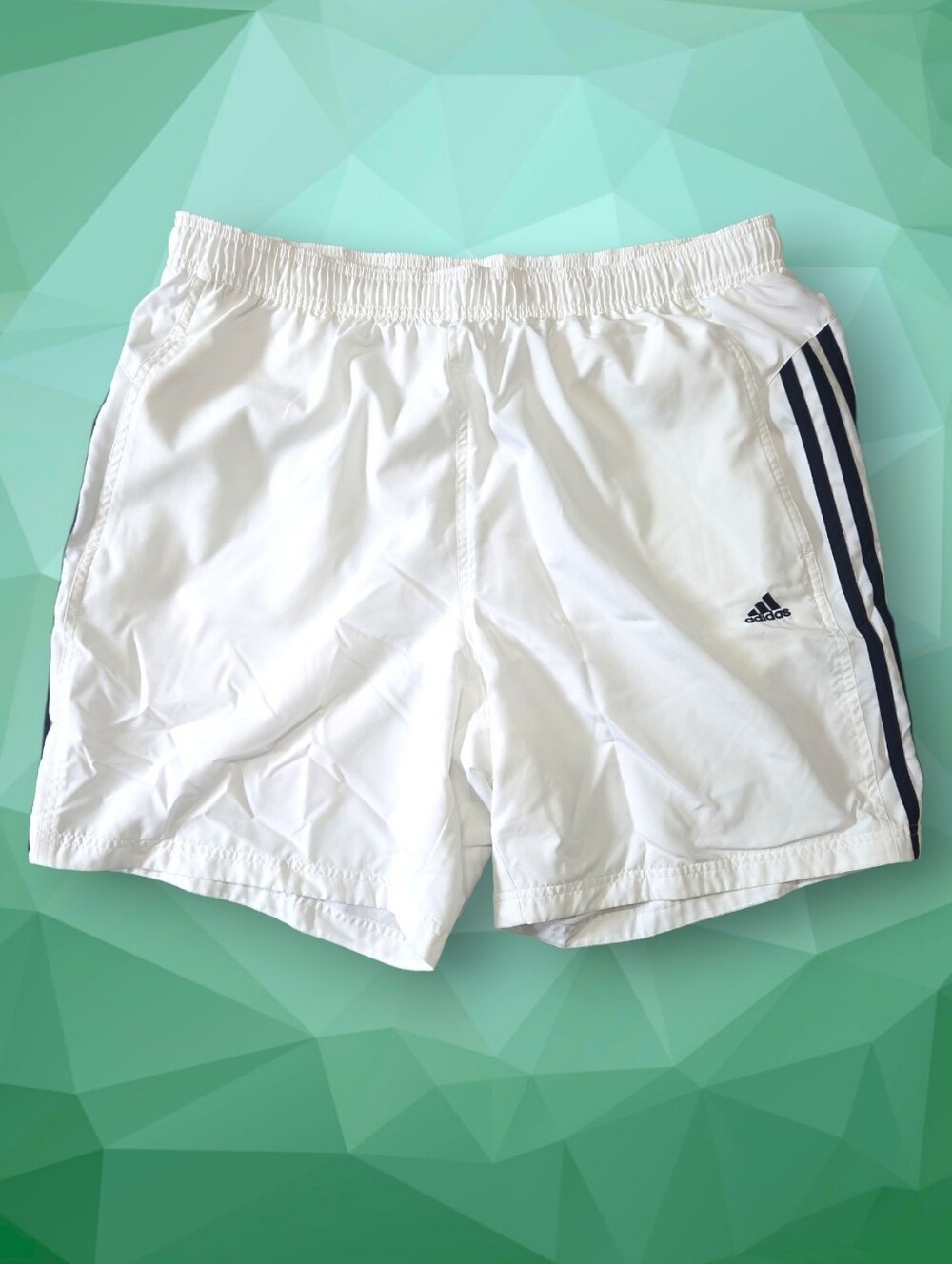 Adidas Clima 365 Climalite Athletic Shorts White Black 3-Stripe Mens XL EUC